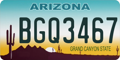 AZ license plate BGQ3467