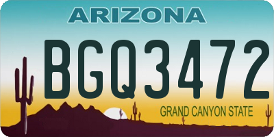 AZ license plate BGQ3472