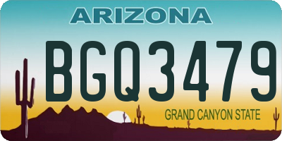 AZ license plate BGQ3479