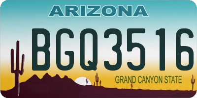 AZ license plate BGQ3516