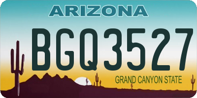 AZ license plate BGQ3527