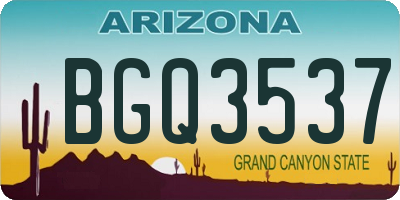 AZ license plate BGQ3537