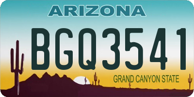 AZ license plate BGQ3541