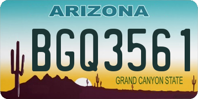 AZ license plate BGQ3561
