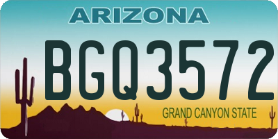 AZ license plate BGQ3572