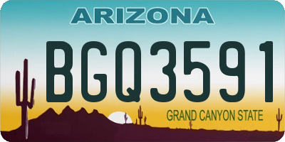 AZ license plate BGQ3591