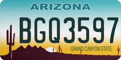 AZ license plate BGQ3597