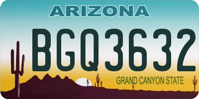 AZ license plate BGQ3632