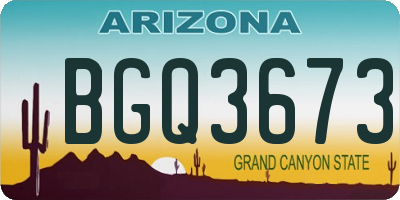 AZ license plate BGQ3673