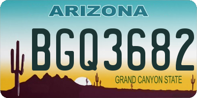 AZ license plate BGQ3682