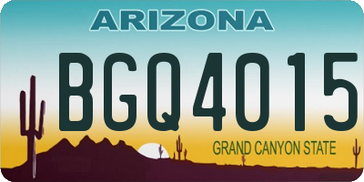 AZ license plate BGQ4015