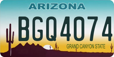 AZ license plate BGQ4074