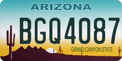AZ license plate BGQ4087
