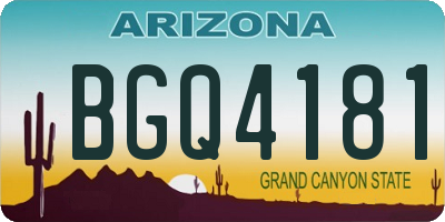 AZ license plate BGQ4181