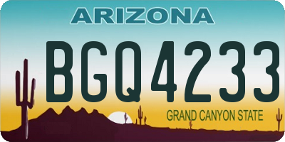 AZ license plate BGQ4233