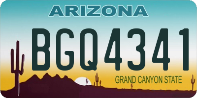 AZ license plate BGQ4341