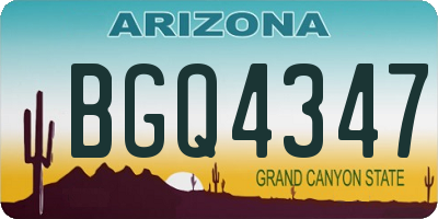 AZ license plate BGQ4347