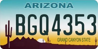 AZ license plate BGQ4353