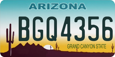 AZ license plate BGQ4356