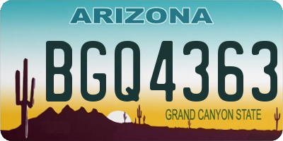 AZ license plate BGQ4363
