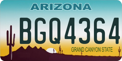AZ license plate BGQ4364