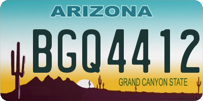AZ license plate BGQ4412