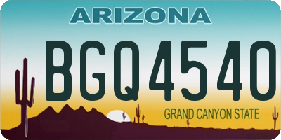 AZ license plate BGQ4540
