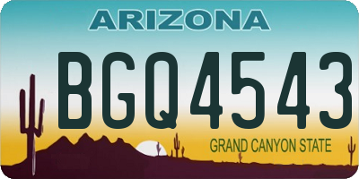 AZ license plate BGQ4543