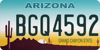 AZ license plate BGQ4592