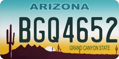 AZ license plate BGQ4652