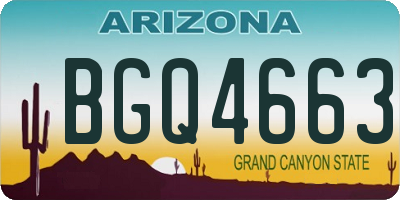 AZ license plate BGQ4663