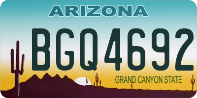 AZ license plate BGQ4692