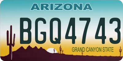 AZ license plate BGQ4743