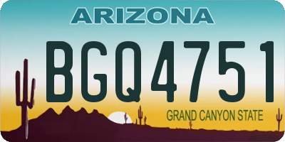 AZ license plate BGQ4751