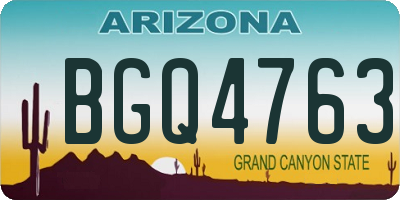 AZ license plate BGQ4763