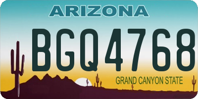 AZ license plate BGQ4768