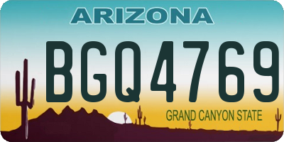AZ license plate BGQ4769