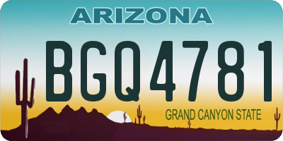 AZ license plate BGQ4781