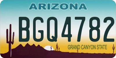 AZ license plate BGQ4782