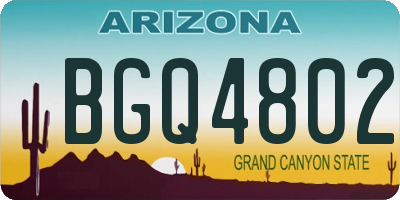 AZ license plate BGQ4802