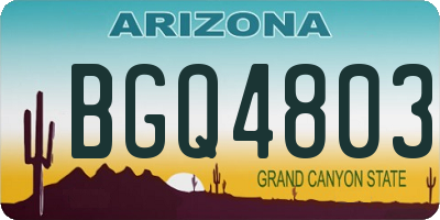 AZ license plate BGQ4803