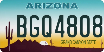 AZ license plate BGQ4808