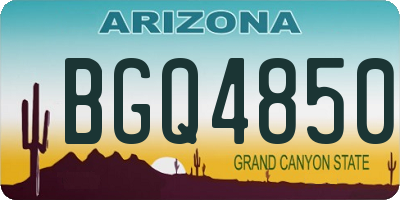 AZ license plate BGQ4850