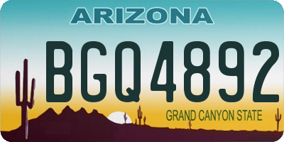 AZ license plate BGQ4892