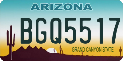 AZ license plate BGQ5517