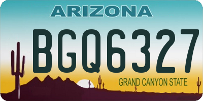 AZ license plate BGQ6327