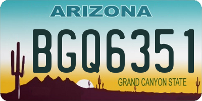 AZ license plate BGQ6351