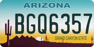 AZ license plate BGQ6357
