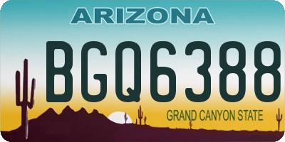AZ license plate BGQ6388