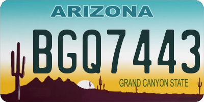 AZ license plate BGQ7443